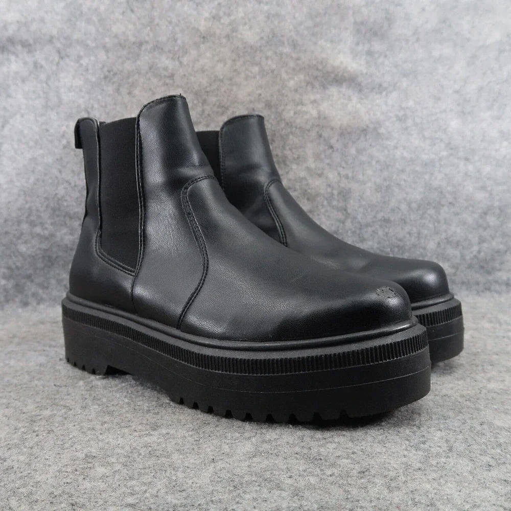 Steve Madden Shoes Womens 9 Yardley Bootie Platform Chelsea Ankle Boot Black Mid